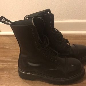 Demonia steel toe leather boots